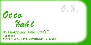 otto wahl business card